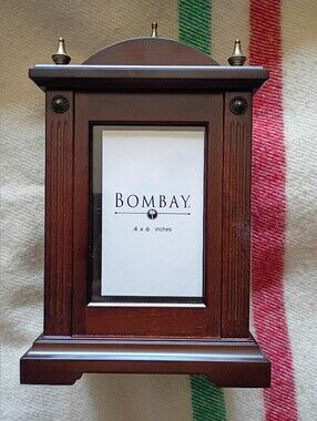 Bombay Mahogany Wood 4x6 Photo Box - Dark Brown